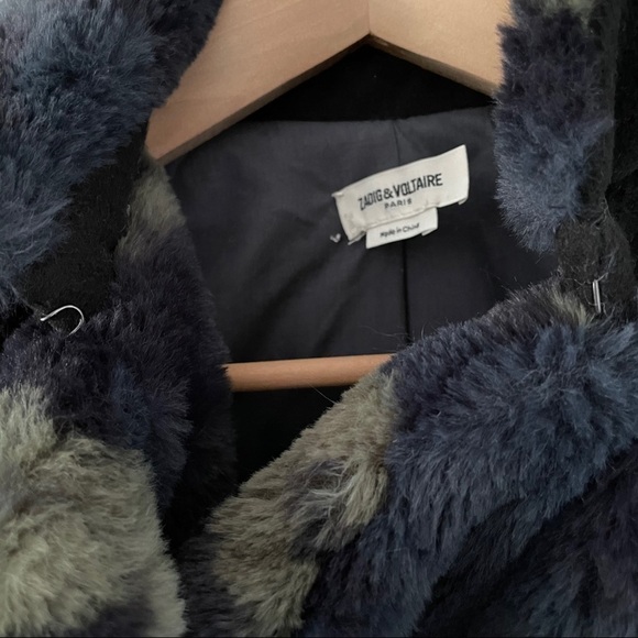 Zadig & Voltaire Miles Leo Faux Fur Coat Small - Picture 10 of 14